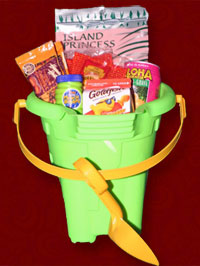 Special keiki basket. Beach bucket of treats for the kids.