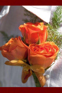 Coral Flower Boutonniere at Maui Wedding