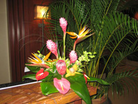 Tropical Maui flower in a Maui hotel