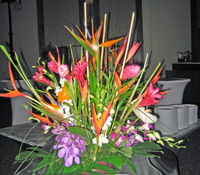 Tropical arrangement at a Maui banquet